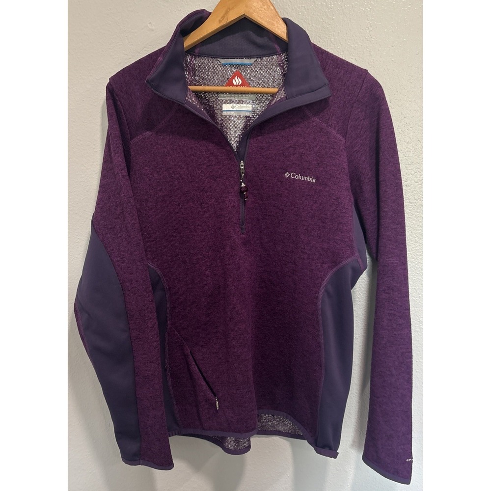 Columbia Omni-Heat Omni-wick Evap Jacket Shirt Quarter Zip Women's Size L Plum